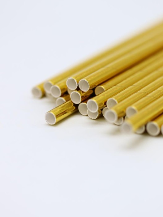 Трубочки одноразовые для напитков 25 шт. "Party go", golden (197 мм) 