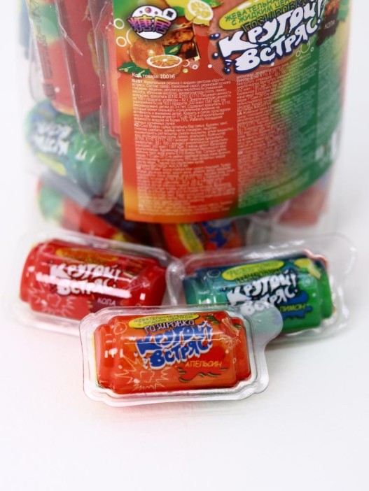 Жевательная резинка с жидким центром «Крутой встряс», 30 шт. 