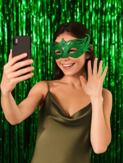 Праздничный занавес, дождик для фотозоны "Rain", green (100*200 см)