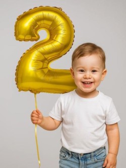 Шар фольгированный "Milestone moments" цифра 2, золото (40 см)