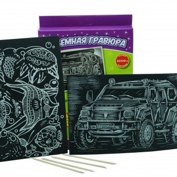 Объёмная гравюра Набор 2 &quot;Рыбки + Машина&quot; 