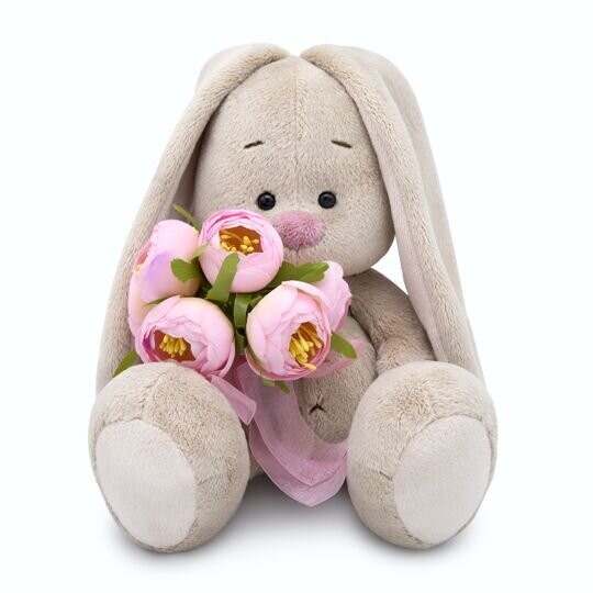 Мягкая игрушка "Зайка Ми с букетом роз (В1)" (23 см) 