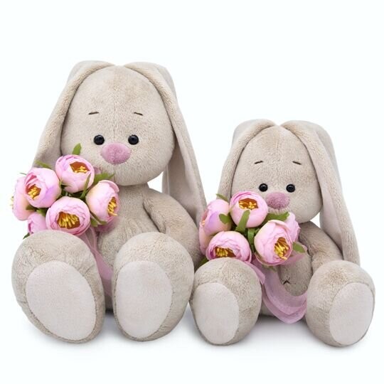 Мягкая игрушка "Зайка Ми с букетом роз (В1)" (23 см) 