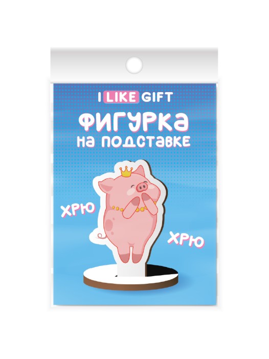 Деревянная фигурка на подставке iLikeGift &quot;Свинка&quot; 