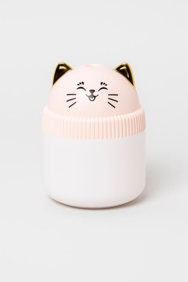 Настольный увлажнитель воздуха - ночник iLikeGift "Кошка", розовый, (портативный, USB)