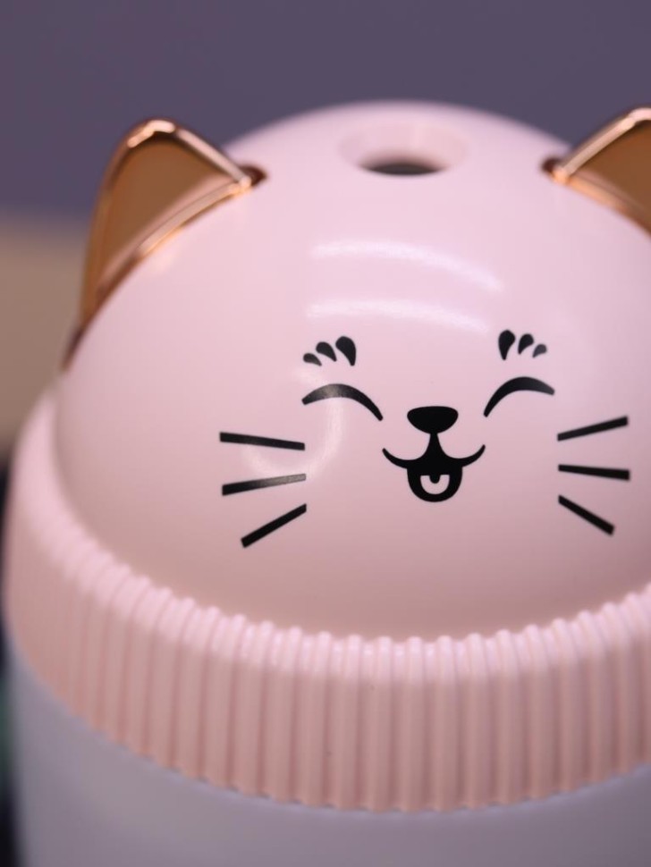 Настольный увлажнитель воздуха - ночник iLikeGift "Кошка", розовый, (портативный, USB)