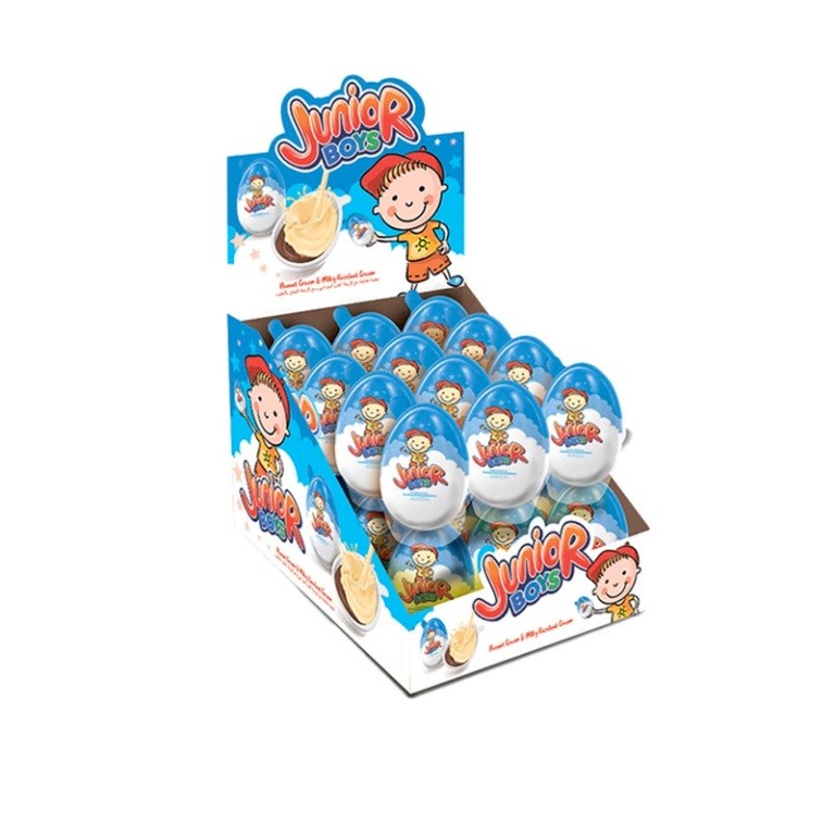 Шоколадное яйцо сюрприз &quot;Egg Junior Boys&quot;, с кремом для мальчиков, 24шт. 