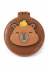 Расческа раскладная с зеркалом "Capybara with orange", коричневая 