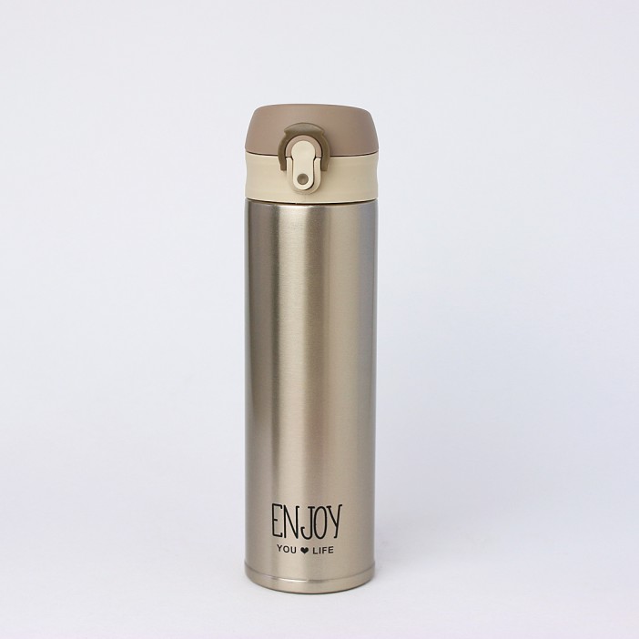 B-HS-6802-Z ТЕРМОС &quot;Enjoy you life!&quot; gold 500ml 