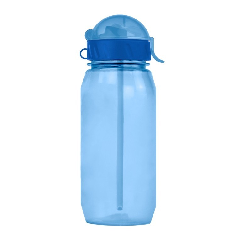 Бутылка "Classic" с трубочкой, blue (400 ml)