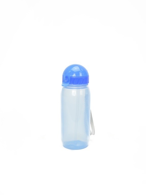 Бутылка "Classic" с трубочкой, blue (400 ml)