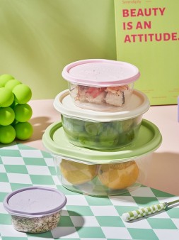 Набор контейнеров 4 шт. «Color life round» (2 л, 1 л, 0.53 л, 0.2 л)