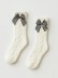 Носки iLikeGift «Bow and braids», white, мужские/женские евро размер 37-41 