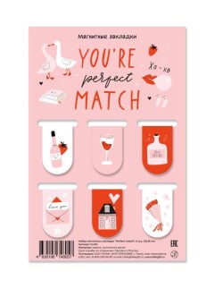 Набор магнитных закладок &quot;Perfect match&quot;, 6 шт., 22х35 мм