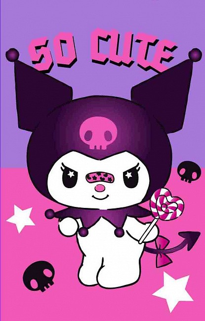 Блокнот А7 "Kuromi-4", клетка, 40 л на скрепке