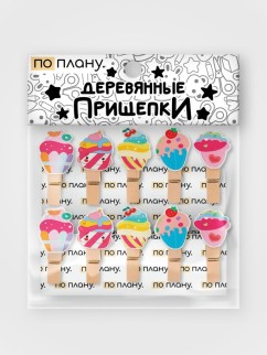 Прищепки ПО ПЛАНУ. "Sweet Cakes", mix color