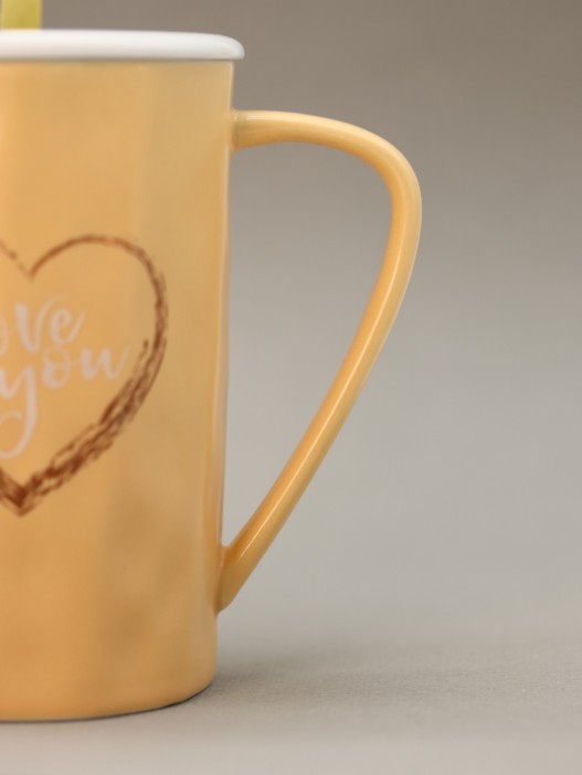 Кружка «Love u», yellow 