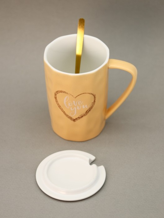 Кружка «Love u», yellow 