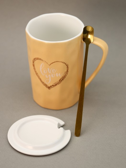 Кружка «Love u», yellow 