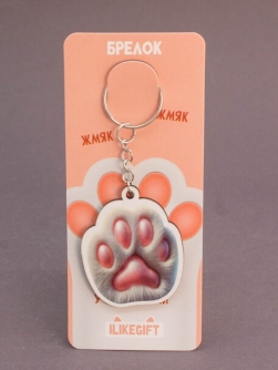 Брелок ЭКО из дерева iLikeGift "Лапка белая"