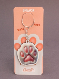 Брелок ЭКО из дерева iLikeGift "Лапка белая"