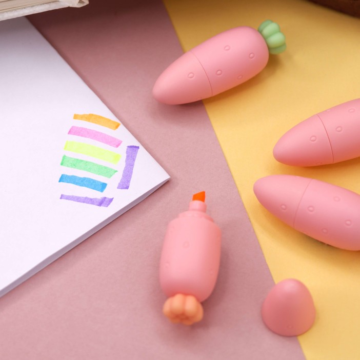 Маркер текстовыделитель "Carrot", pink mix, шоу-бокс 36 шт.