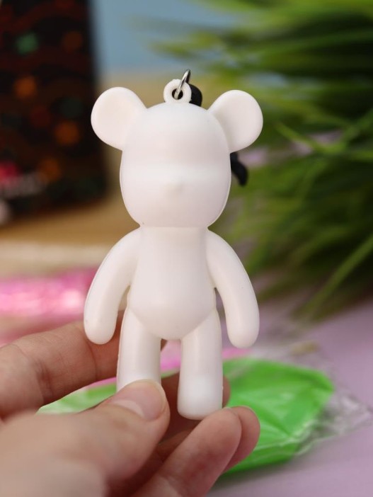 Алмазная мозаика на брелоке Draw Me! «Fuchsia bear», (4,5*3,5*8 см) 