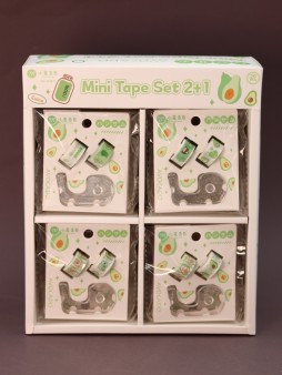 Набор декоративного скотча 2 шт. + диспенсер "Улыбка авокадо", шоу-бокс 20 шт.
