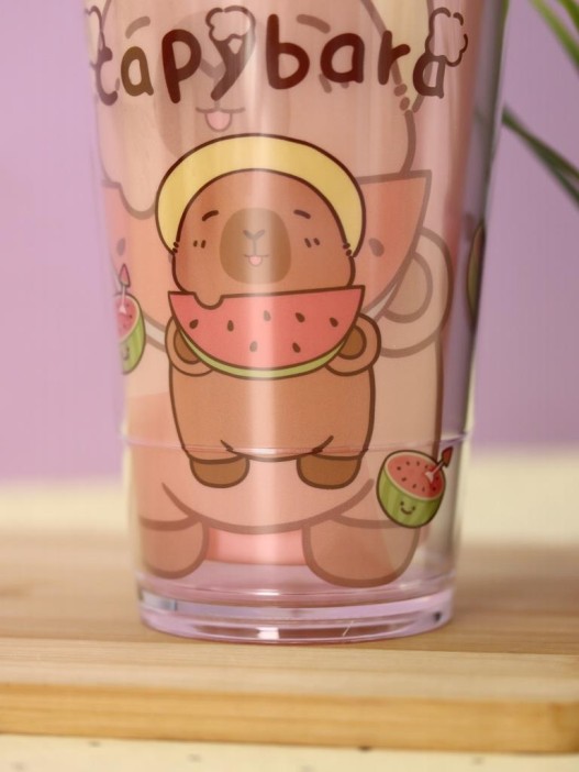 Тамблер iLikeGift &quot;Capybara watermelon&quot;, red (450 мл) 