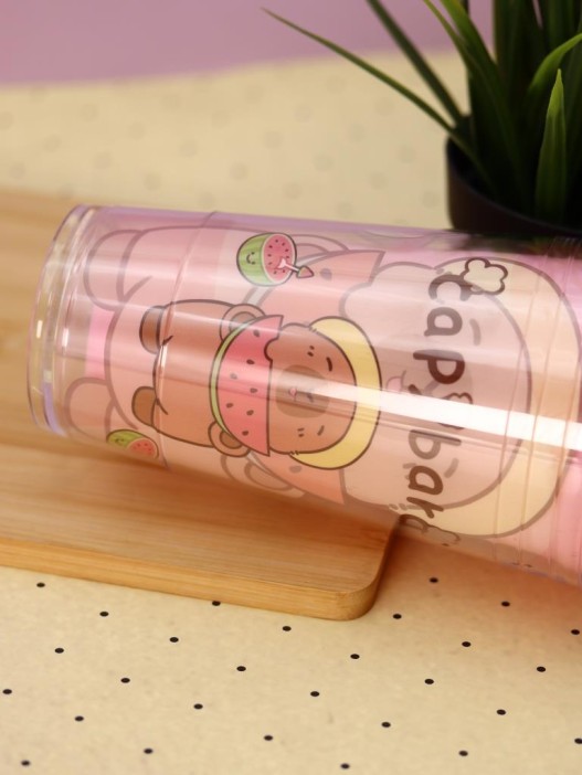 Тамблер iLikeGift &quot;Capybara watermelon&quot;, red (450 мл) 