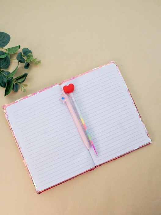 Блокнот с пайетками «Girl boss», pink, 21х14,5 см, плотность 70 гр. 