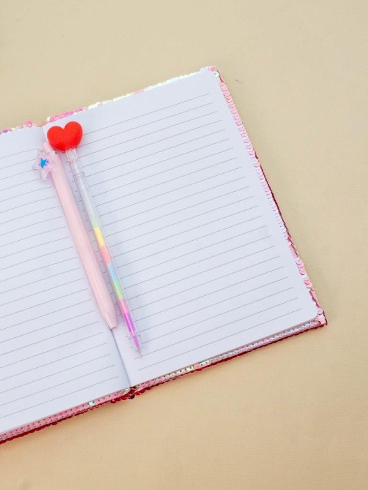 Блокнот с пайетками «Girl boss», pink, 21х14,5 см, плотность 70 гр. 