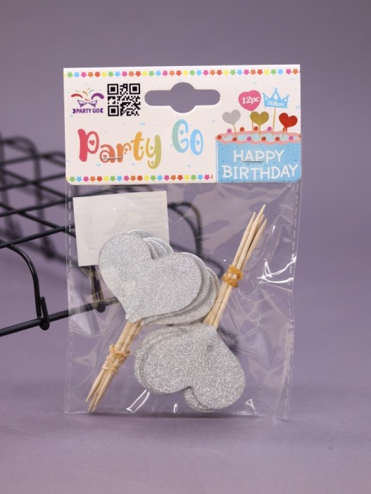 Набор шпажек для торта 12 шт. &quot;Heart&quot;, (8 см) 