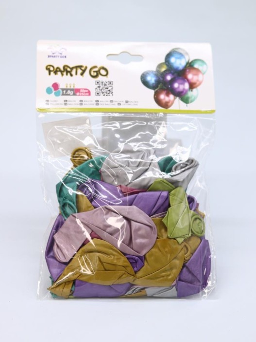 Набор воздушных шаров 50 шт. &quot;Metallic shine balloons&quot;, (25 см) 