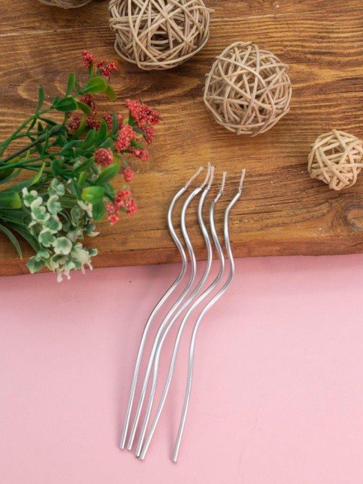 Набор свечей 10 шт. &quot;Wavy spark&quot;, silver (14 см) 