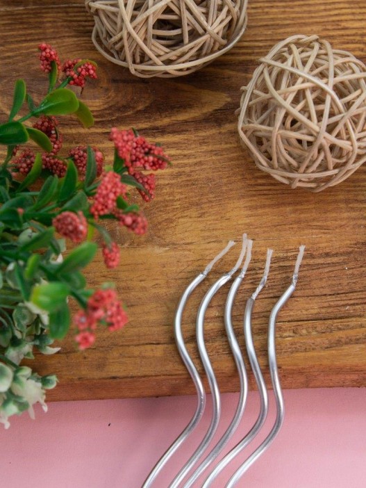 Набор свечей 10 шт. &quot;Wavy spark&quot;, silver (14 см) 