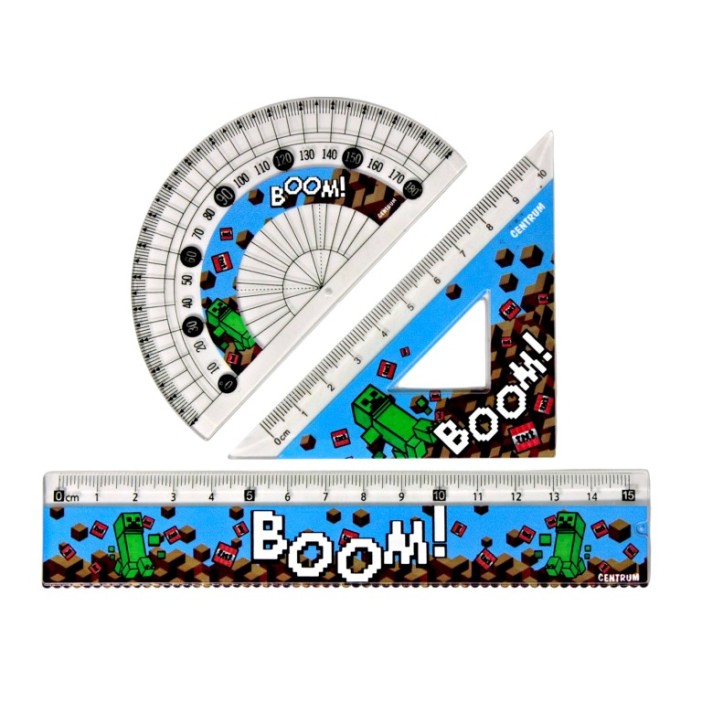 Набор линеек 3 шт. &quot;My game&quot; (линейка, треугольник, транспортир) 