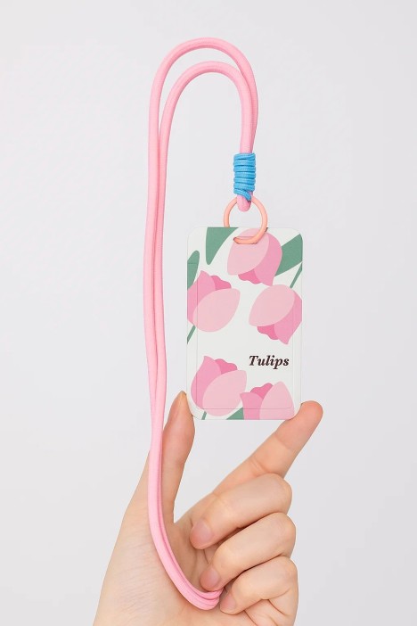 Футляр для карт на ленте &quot;Delicate flower&quot;, tulips 