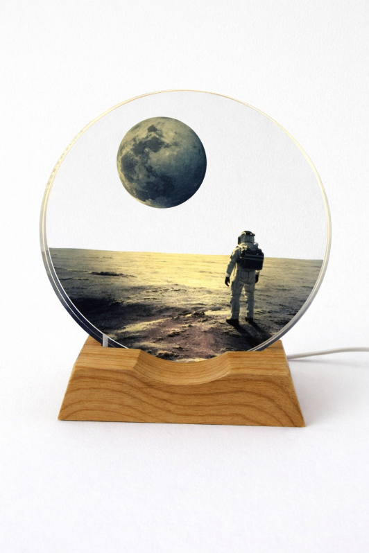 Ночник «One small step», светлое дерево (8.7*6.7 см) 