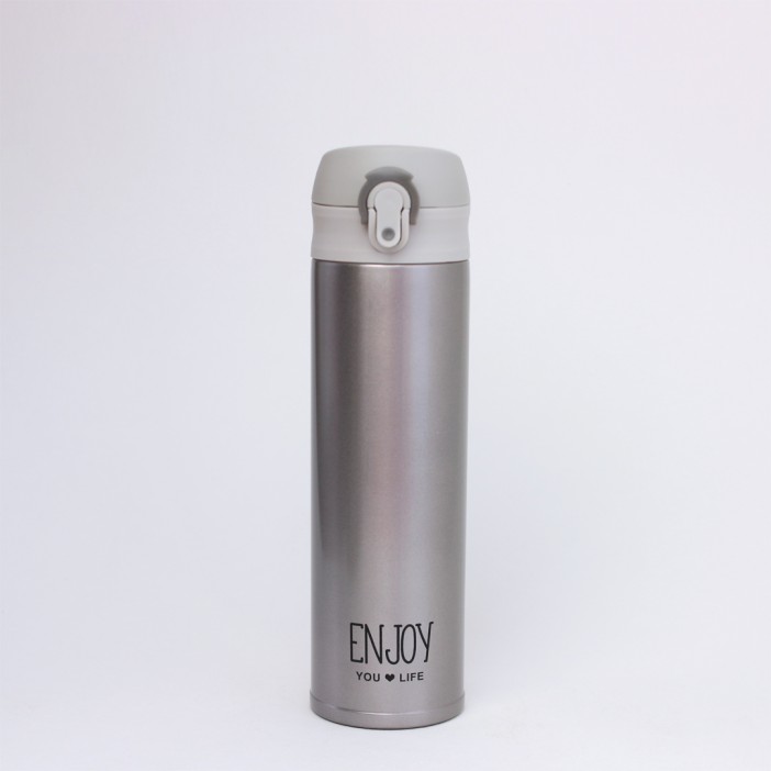 B-HS-6802-Z ТЕРМОС &quot;Enjoy you life!&quot; silver 500ml 