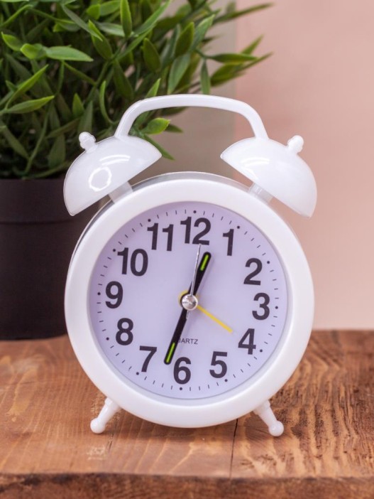 Часы-будильник &quot;Black numbers&quot;, white (13,5х10,5 см) 