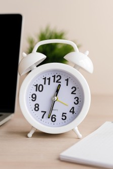 Часы-будильник "Black numbers", white