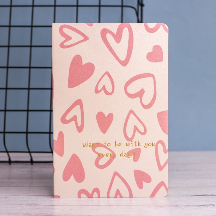 Тетрадь (A5) &quot;Pink hearts chaotic&quot;, (13.5*20.5) 