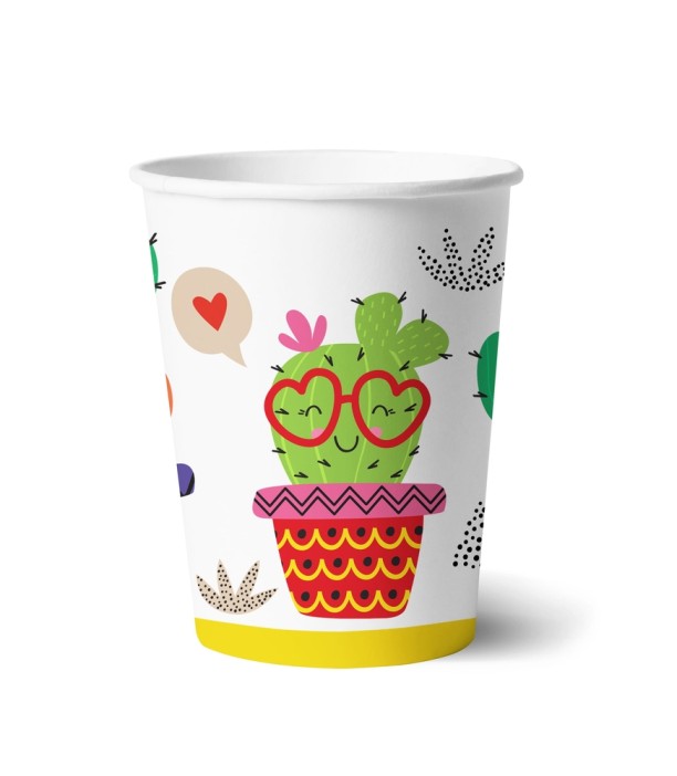 Набор бумажных стаканов 6 шт. "Кактус-1", 250 мл 