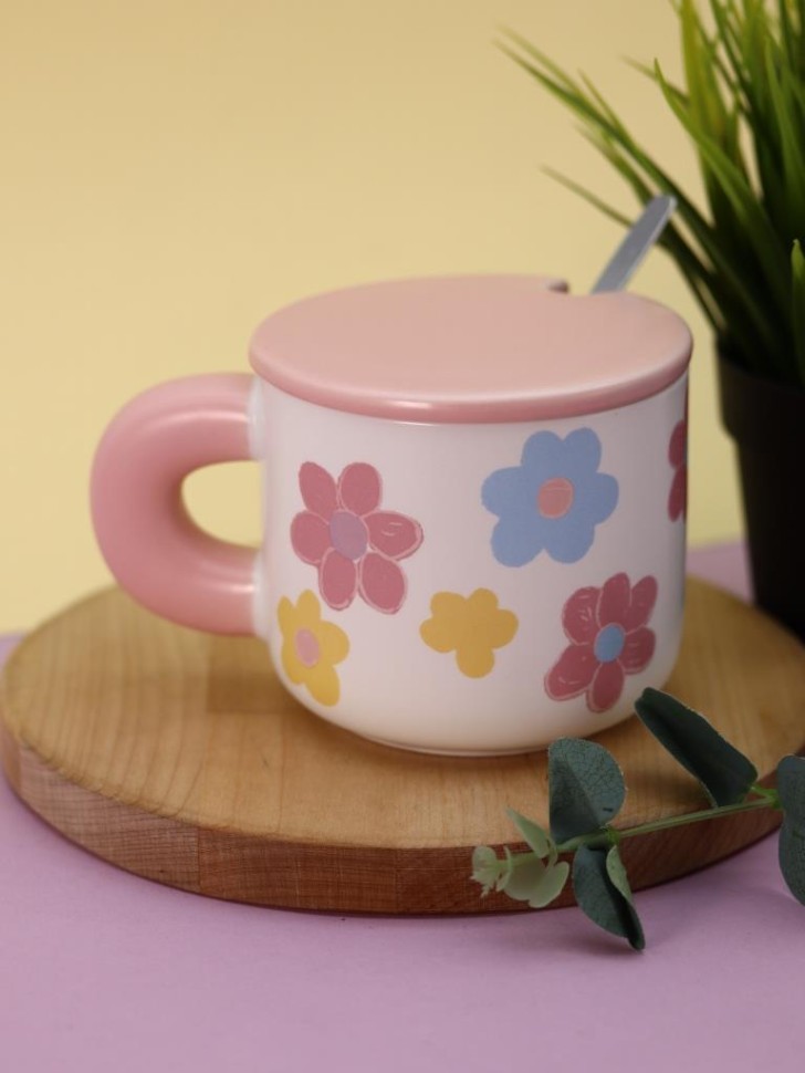 Кружка «Flower power», pink (450 ml)