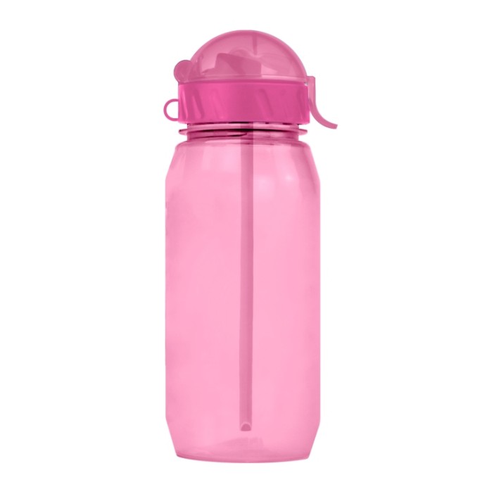 Бутылка "Classic" с трубочкой, pink (400 ml) 