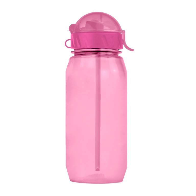 Бутылка "Classic" с трубочкой, pink (400 ml)