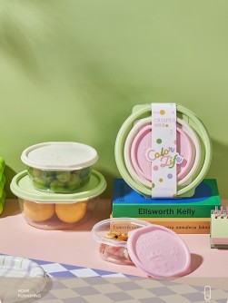 Набор контейнеров 3 шт. «Color life round» (2 л, 1 л, 0.53 л)