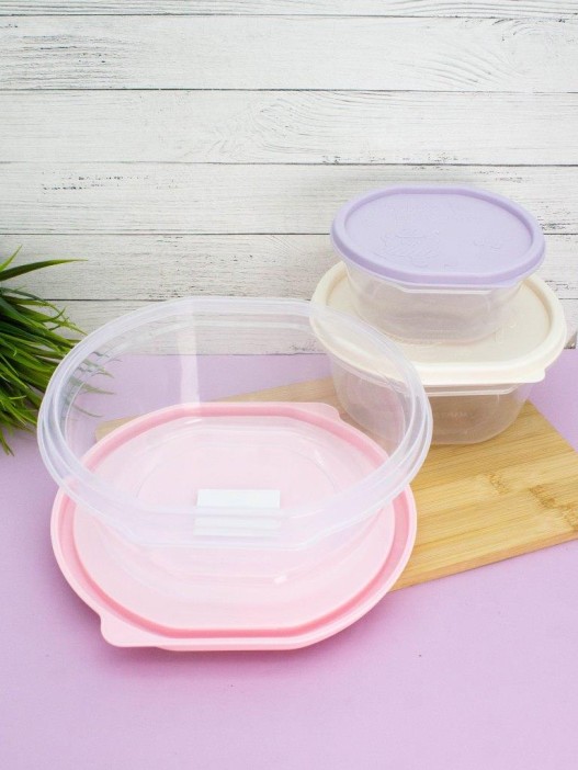 Набор контейнеров 3 шт. «Color life round» (2 л, 1 л, 0.53 л) 