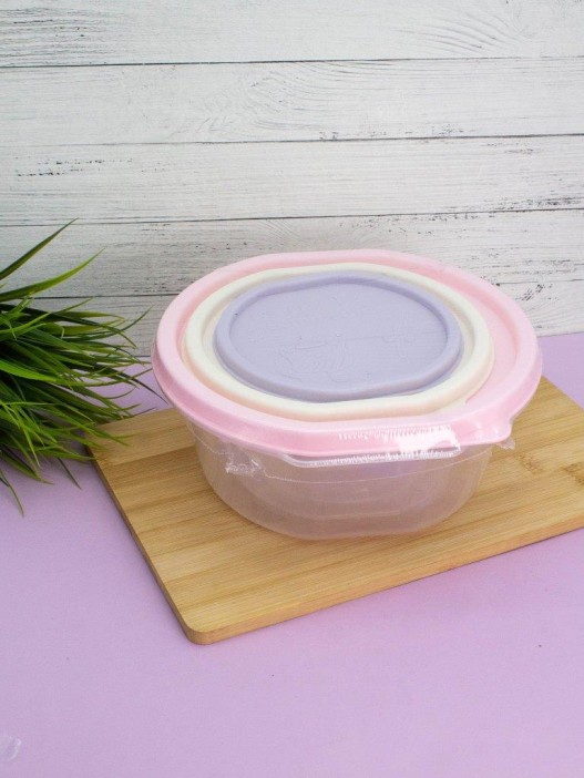 Набор контейнеров 3 шт. «Color life round» (2 л, 1 л, 0.53 л) 